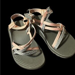 Chaco Kids Sport Sandals in Pink and Gray